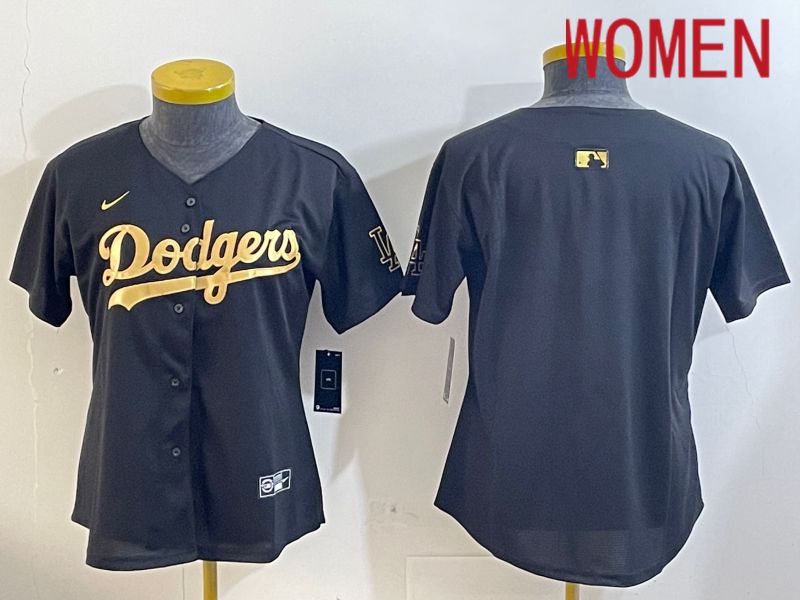 Women Los Angeles Dodgers Blank Black Gold Game 2024 Nike MLB Jersey style 12099->women mlb jersey->Women Jersey